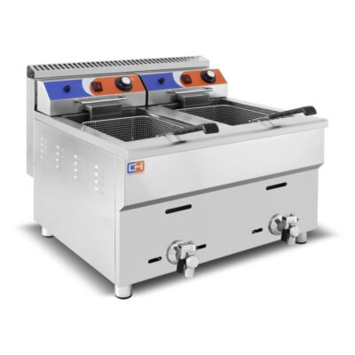 Freidora Gas 18+18 Litros Sobremesa con grifo GF-182