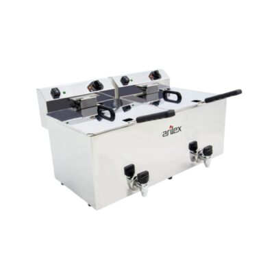 Freidora Eléctrica 12+12 Litros 4,5+4,5 kW con Grifo EVO1212G