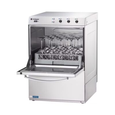 Lavavasos Industrial 400×400 AQUA A3 con Dosificador de Abrillantador y Bomba de Desagüe