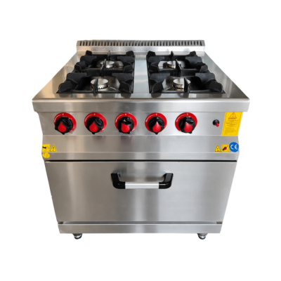 Cocina Industrial Gas 4 Fuegos con Horno